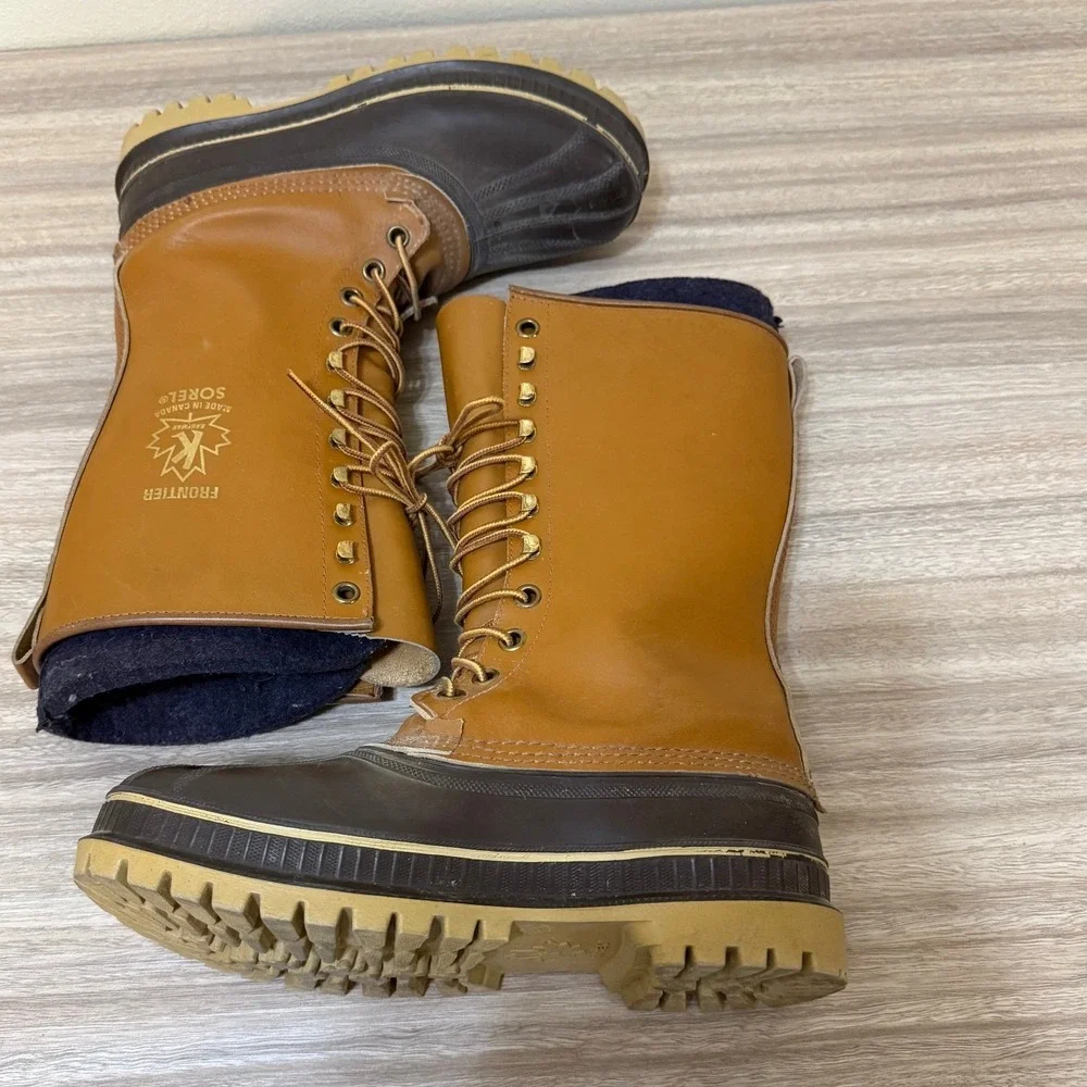 Sorel Men Boots‎ 8 Tan Frontier Duck Leather Waterproof Insulated Winter Canada